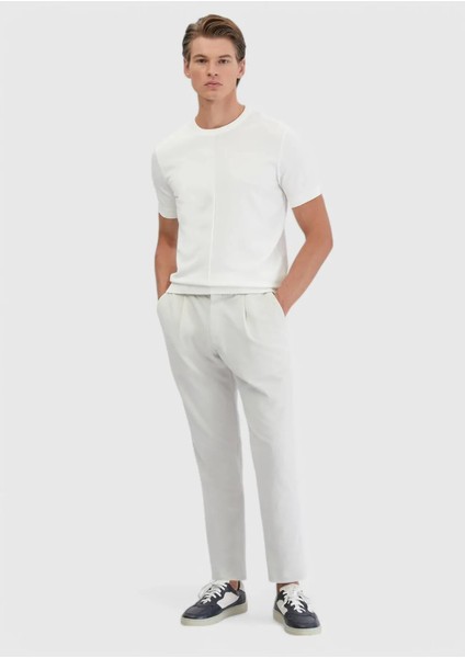 Ekru Bisiklet Yaka Jakarlı Triko fiyatları