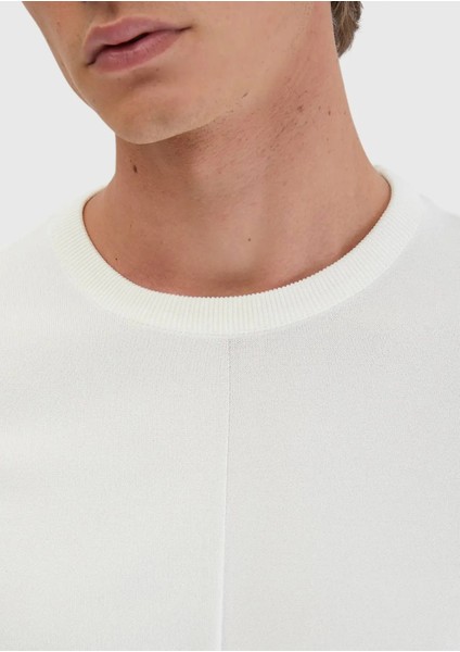 Ekru Bisiklet Yaka Jakarlı Triko fırsatları