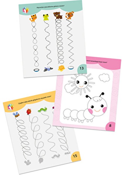 Yaz Sil Eğlenceli Oyun Seti 90 Etkinlik 3-6 Yaş Çocuklar için Çizgi Çalışmaları