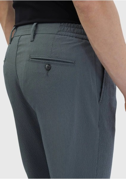 Haki Çizgili Dokuma Jogging Fit Casual Pantolon indirimleri