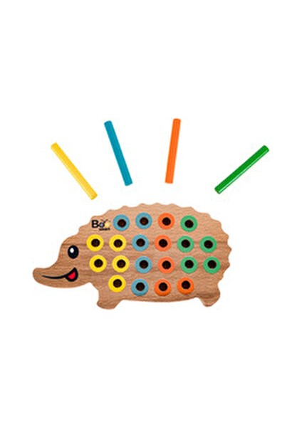 Kirpi Bul Tak Ahşap Oyun 20 Adet Renkli Dikenlerle Zeka ve Strateji Geliştirici