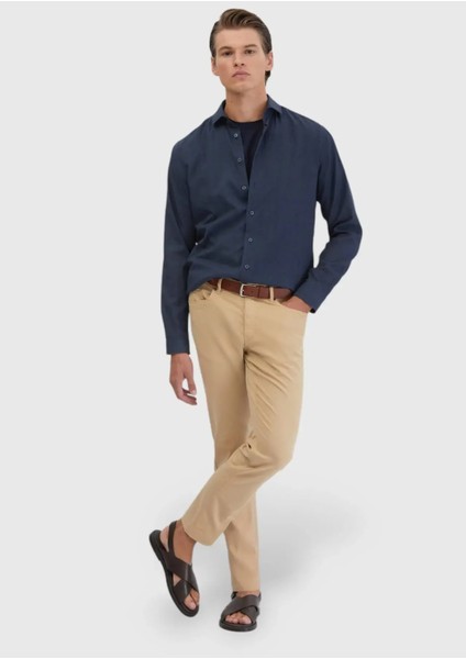 Safran Düz Dokuma Slim Fit Casual Pamuk Karışımlı Pantolon fiyatları