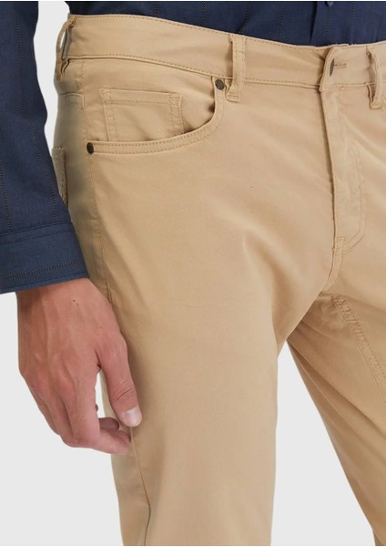 Safran Düz Dokuma Slim Fit Casual Pamuk Karışımlı Pantolon fırsatları