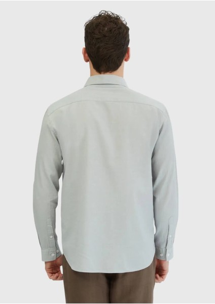 Gri Düz Casual Fit Dokuma Casual %100 Pamuk Gömlek fiyatları