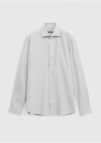 Gri Düz Casual Fit Dokuma Casual %100 Pamuk Gömlek indirimleri