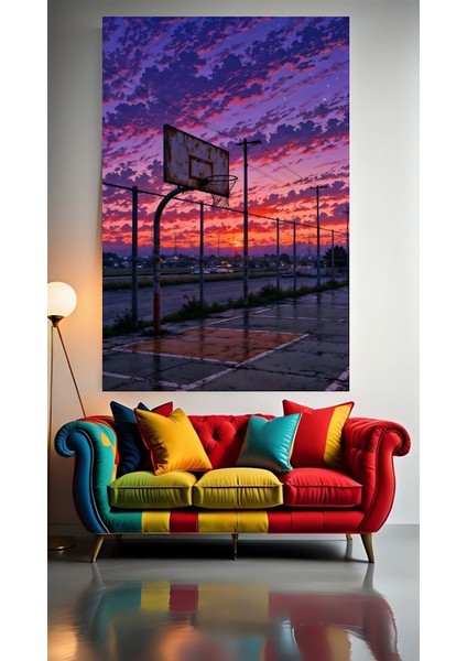 Basketbol Sahası V1 Ev Duvar Salon Güzellik Salonu Ofis Dükkan Dekarasyon Kanvas Tablo