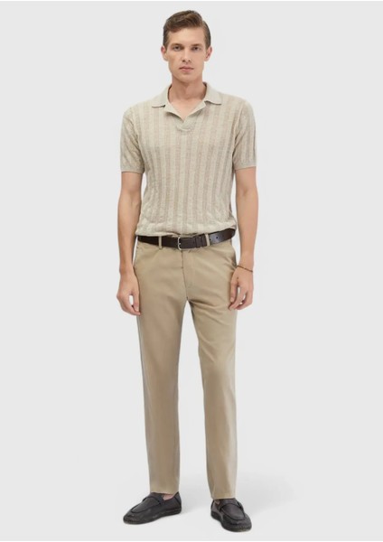 Vizon Düz Dokuma Regular Fit Casual Pantolon