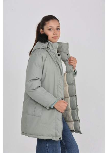 Kız Çocuk Kışlık Welsoft Astar Kalın Rahat Kalıp Çıkabilir Kapüşonlu Kaban Mont indirimleri