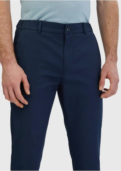 Lacivert Düz Dokuma Jogging Fit Casual Pamuk Karışımlı Pantolon modelleri