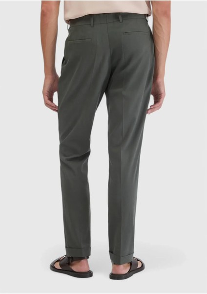 Haki Düz Kumaş Regular Fit Casual Pantolon fırsatları
