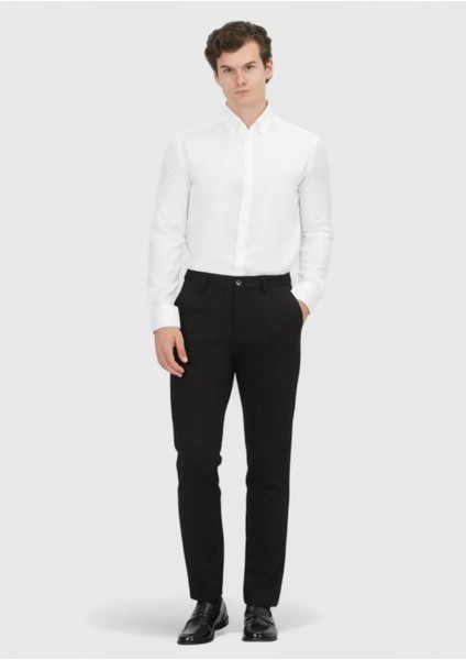 Beyaz Düz Regular Fit Dokuma Klasik Pamuk Karışımlı Gömlek fiyatları