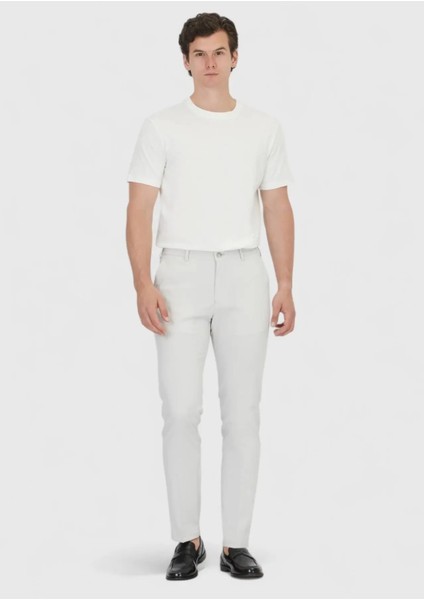 Açık Gri Düz Dokuma Jogging Fit Casual Pantolon