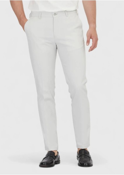 Açık Gri Düz Dokuma Jogging Fit Casual Pantolon fiyatları