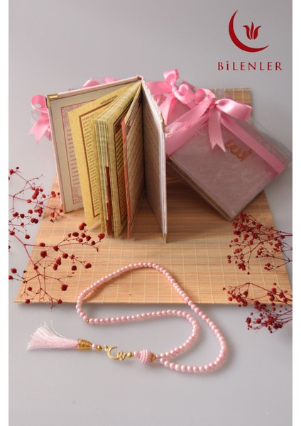 Hediyelik- Mevlitlik Kutulu Kadife Yasin ve Inci Tesbih Seti 10 Adet modelleri