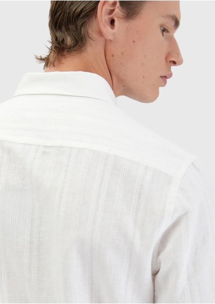 Beyaz Düz Casual Fit Dokuma Casual Pamuk Karışımlı Gömlek indirimleri