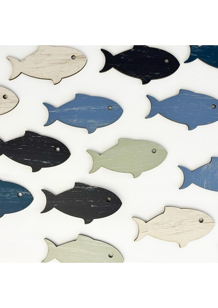 20 Parça Ahşap Balık Duvar Süsü Seti – Renkli Modern Deniz Temalı Dekoratif Aksesuar modelleri