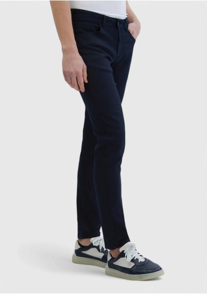 Siyah Düz Dokuma Slim Fit Casual Pamuk Karışımlı Pantolon modelleri