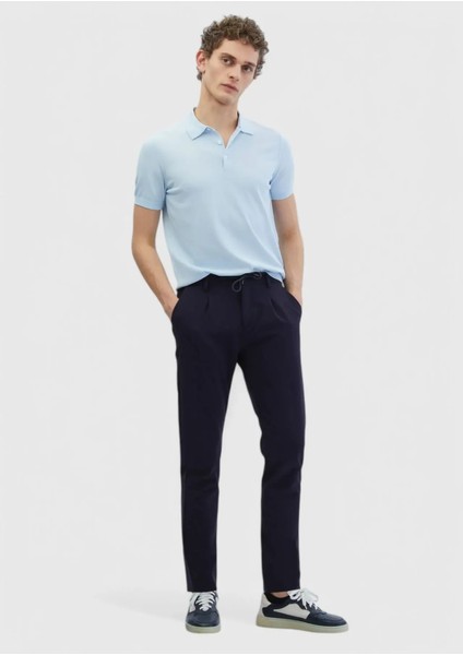 Lacivert Düz Dokuma Jogging Fit Casual Pantolon