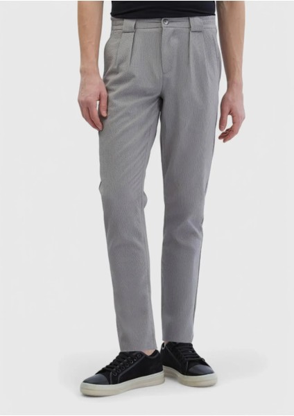 Gri Çizgili Dokuma Jogging Fit Casual Pantolon fiyatları