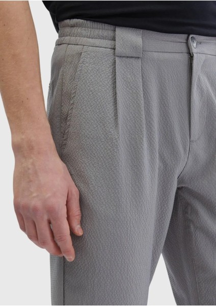 Gri Çizgili Dokuma Jogging Fit Casual Pantolon modelleri