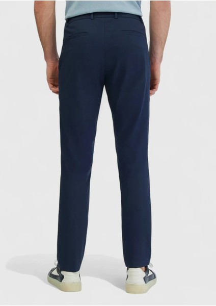 Lacivert Düz Dokuma Jogging Fit Casual Pamuk Karışımlı Pantolon indirimleri