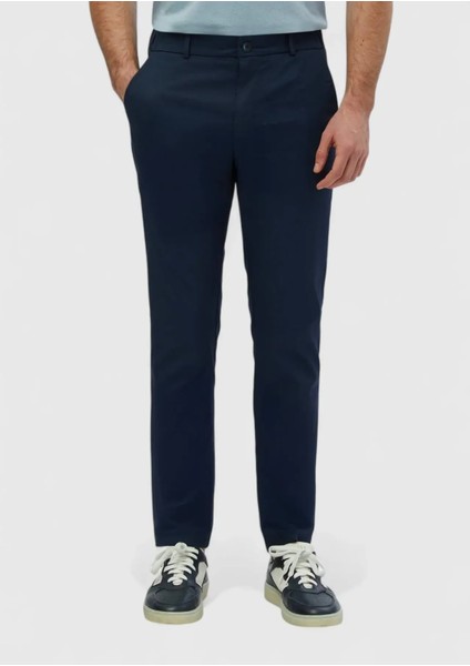 Lacivert Düz Dokuma Jogging Fit Casual Pamuk Karışımlı Pantolon fiyatları