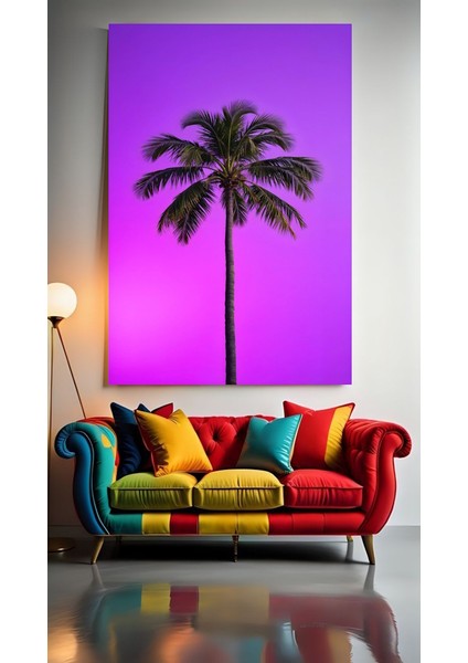 Palmiye V1 Ev Duvar Salon Güzellik Salonu Ofis Dükkan Dekarasyon Kanvas Tablo