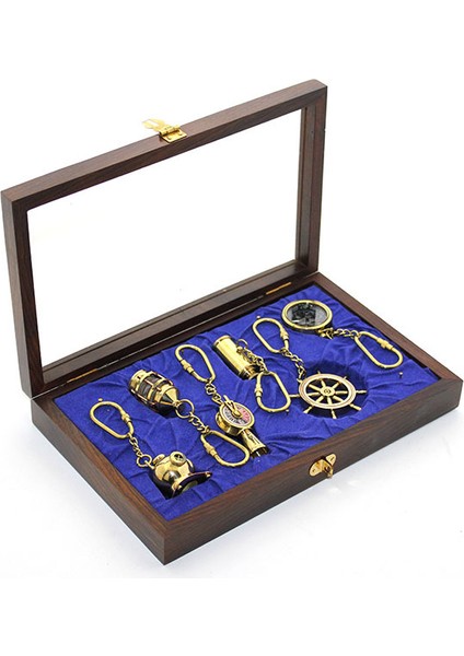 Ahşap Kutulu Pirinç 6'lı Anahtarlık Seti fiyatları