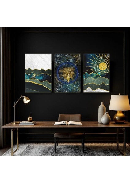 :temperli Cam Üçlü Set Tablo, Tablo, Üçlü Tablo, Uv Baskı, Cam Tablo, 3’lü Set, CUT004 modelleri