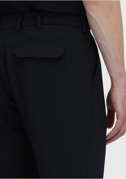 Siyah Düz Dokuma Jogging Fit Casual Pantolon fırsatları