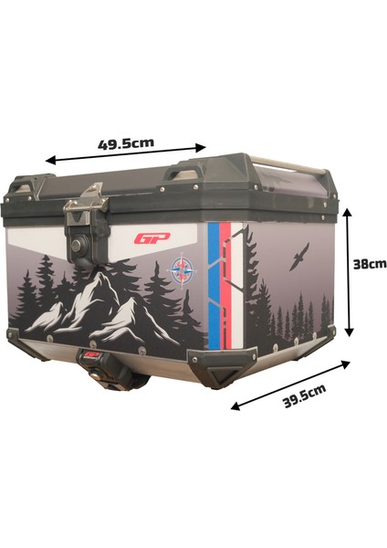 DSN06 Universal 57 Lt Desenli Alüminyum Motosiklet çantası