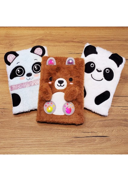 Panda Tasarımlı Peluş Defter modelleri
