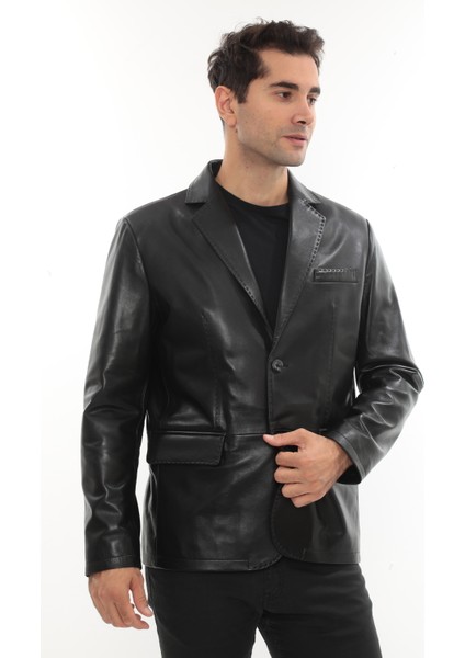 Erkek Puntolu Hakiki Deri Blazer Ceket fiyatları