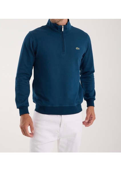 Yarım Fermuar Petrol Mavi Regular Fit fırsatları