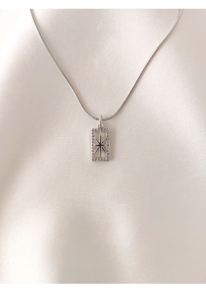 Kadın Çelik Minimal Kutup Yıldız Model Kolye
