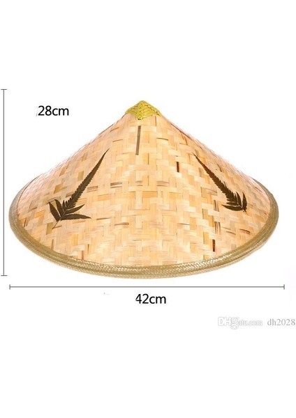 Naturel Renk Cambodia Kamboçyalı Vietnam Şapkası PVC Hasır