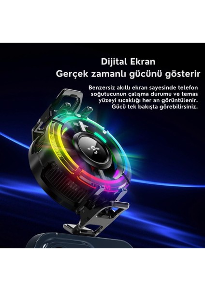 Gösteregeli 6000 Rpm Turbo Fan Işıklı Klipsli Buz Etkili Telefon Soğutucu Radyatör Tüm Telefonlara Uyumlu indirimleri