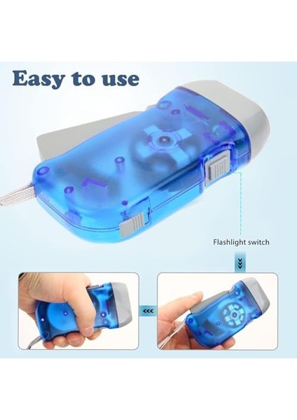 Manyetolu Dinamolu Kendinden Şarjlı Pilsiz Krank El Feneri, Çok Amaçlı Doğa, Spor, Deprem, Acil Durum Işığı, Elle Basmalı Şarj Edilebilen - Renk Asorti (2 Adet) modelleri