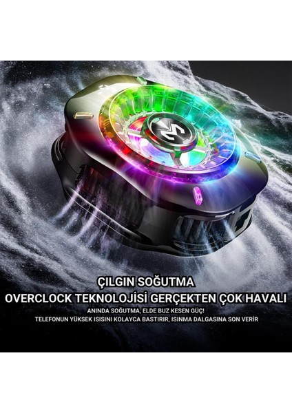 Gösteregeli 5000 Rpm Turbo Fan Işıklı Klipsli Buz Etkili Telefon Soğutucu Radyatör Tüm Telefonlara Uyumlu modelleri