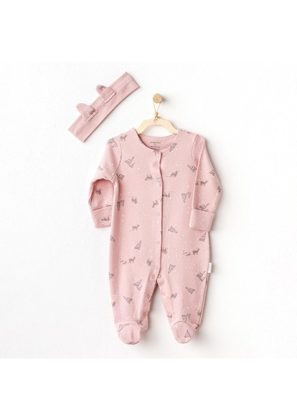 Kız Bebek Tulum Takım Romper Band Set Puppy Gazelle AC25044