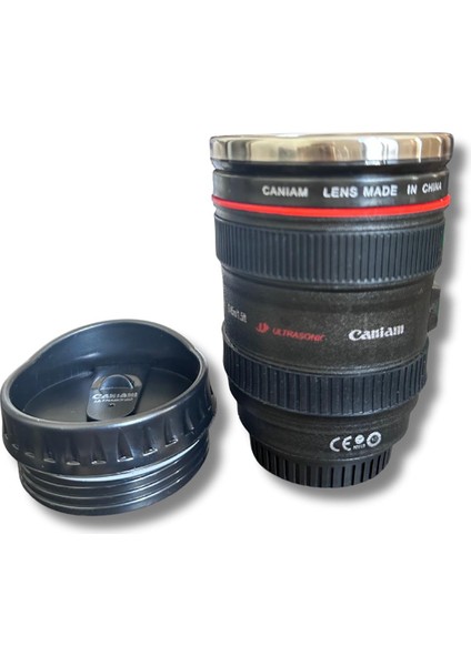 Lens Görünümlü Termos Kupa Bardak 300 ml – Kamera Objektif Bardak Termos