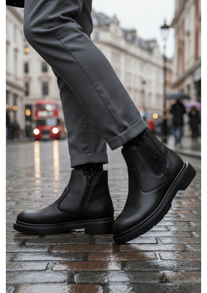 Geralt Fermuarlı Içi Kürklü Erkek Kışlık Bot