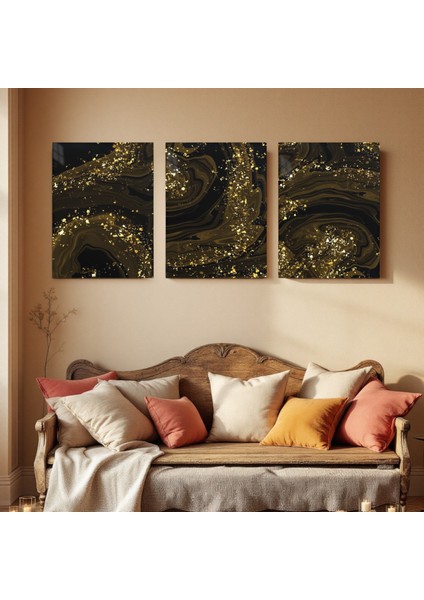 :temperli Cam Üçlü Set Tablo, Tablo, Üçlü Tablo, Uv Baskı, Cam Tablo, 3’lü Set, CUT005