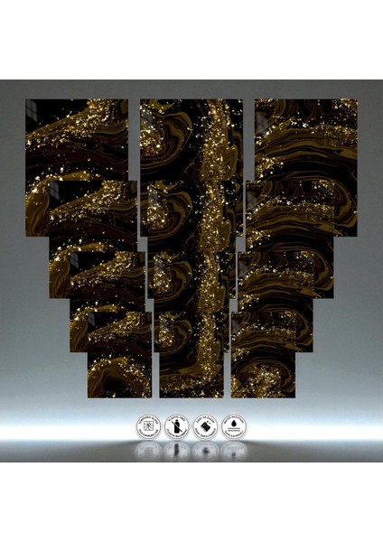 :temperli Cam Üçlü Set Tablo, Tablo, Üçlü Tablo, Uv Baskı, Cam Tablo, 3’lü Set, CUT005