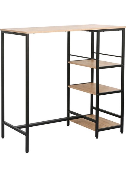Step-Up 2 Tabureli Yüksek Ayaklı Raflı Yemek Masası Ceviz/siyah 100X50X100 indirimleri