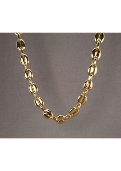 Gemici Ince Model Çelik Erkek Kolye Zincir Altın Kaplama