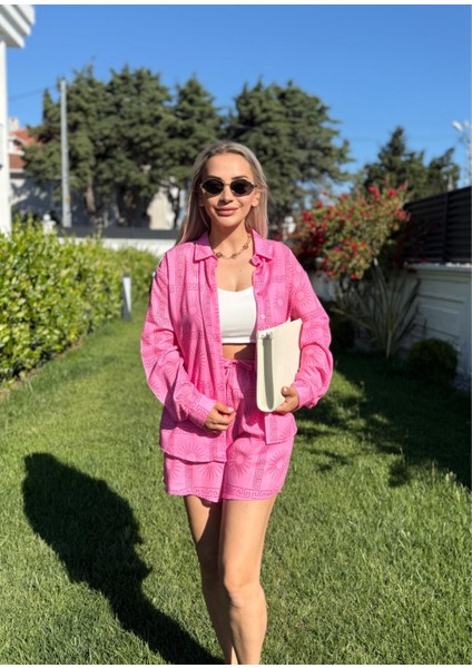 Beli Lastikli Şortlu Kadın Pembe Alt Üst Takım fiyatları