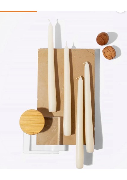 4'lü Beyaz-Şamdan Mum