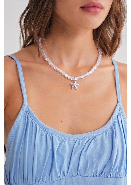 4742 Kadın Ip Askılı Büzgü Detaylı Midi Elbise Bebe Mavi indirimleri