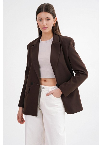 4516 Kadın Bezayağı Blazer Ceket Kahve fırsatları